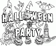 halloween party avec des citrouilles et des fantomes dessin à colorier