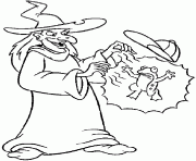 Coloriage witch with broomstick and cauldron halloween dessin