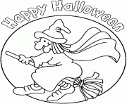 Coloriage sorciere manga happy halloween dessin
