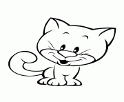 mignon petit chaton dessin à colorier