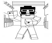 minecraft Gangnam Style dessin à colorier