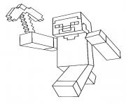 Coloriage Minecraft Steve entrain de courir dessin