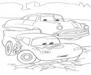 Coloriage flash mcqueen ligne de course dessin