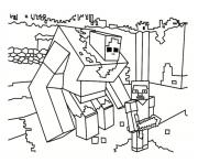 Coloriage minecraft villager dessin
