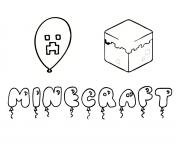 Coloriage love minecraft dessin