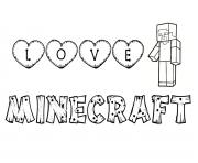 love minecraft dessin à colorier