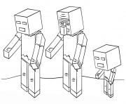 Coloriage minecraft wither dessin