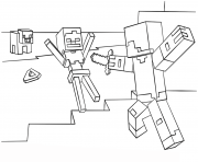 Coloriage deux epees minecraft dessin