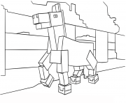 minecraft cheval dessin à colorier