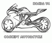 Coloriage moto de course 4 dessin