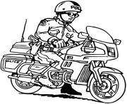 Coloriage moto police Dessin à imprimer