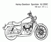 moto harley davidson sport dessin à colorier