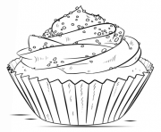 Coloriage cupcake fleurs dessin