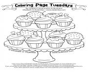 Coloriage cupcake facile dessin