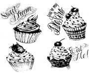 adulte cupcakes vintage dessin à colorier