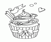 cupcake mignon dessin à colorier