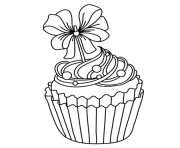 Coloriage cupcake facile dessin