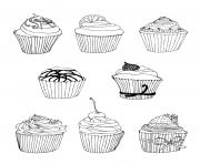 Coloriage cupcake facile dessin