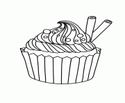 cupcake vintage dessin à colorier