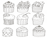 simple cup cakes par olivier dessin à colorier
