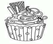 Coloriage cupcake vintage dessin