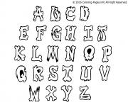 graffiti alphabet simple letters dessin à colorier