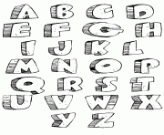 graffiti abc alphabets az bubble letters dessin à colorier