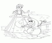 Coloriage Olaf Noel Frozen Maison dessin