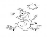 Coloriage Olaf est cool et aime la neige dessin