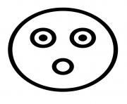 Flashed emoji face outline dessin à colorier