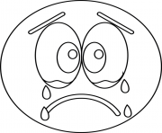 triste cry emoji dessin à colorier