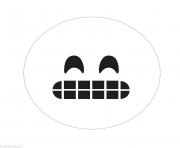 Coloriage triste sourirey emoji face dessin