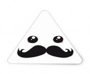 Kawaii With Cute Mustache Triangle Stickers dessin à colorier