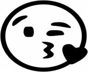 emoji coeur bisou bizou dessin à colorier