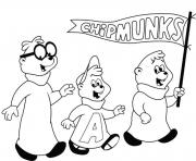 alvin and the chipmunks halloween dessin à colorier