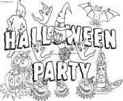 halloween party dessin à colorier