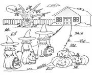halloween sorciere dessin à colorier