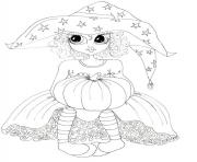 princesse halloween sorciere dessin à colorier