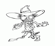 zombie cowboy halloween dessin à colorier