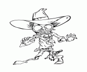 Coloriage zombie cowboy halloween