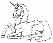 Coloriage licorne simple noir et blanc dessin