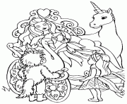 Coloriage un cheval avec une corne sur le front dessin