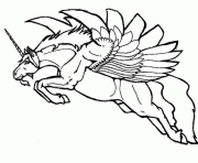 licorne ailee en plein vol dessin à colorier