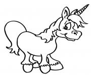 Coloriage Silhouette de licorne fait un saut dessin