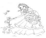 disney princesse 5 dessin à colorier