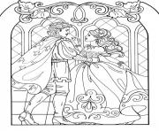 Coloriage princesse et sa licorne dessin