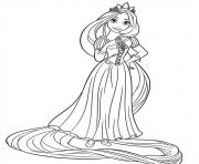 Coloriage princesse et sa licorne dessin