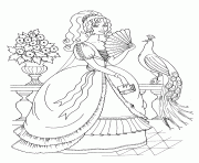 princesse sur un balcon dessin à colorier