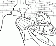 Le prince Philippe et la princesse Aurore dessin à colorier