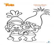 Coloriage Satin and Chenille from Trolls dessin